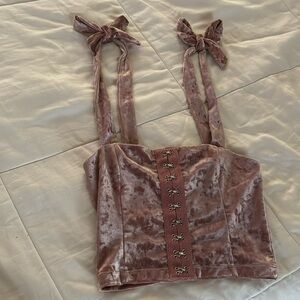 Forever 21 Velvet Crop Top in Mauve size small NWOT